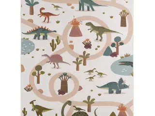 COCO creme løber børnetæppe med dinosaurer 80 x 150 cm - 80 x 150 cm