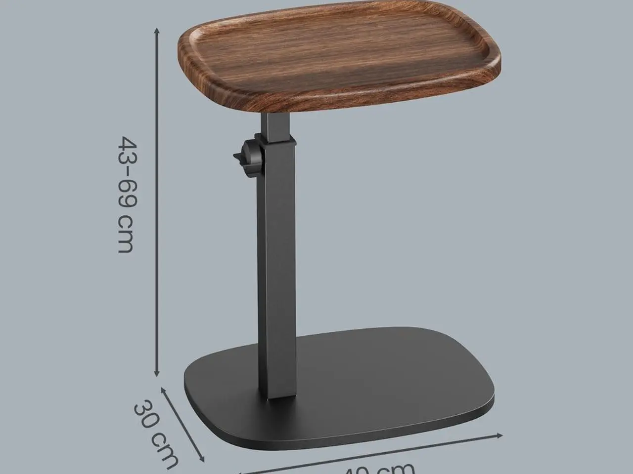 Billede 3 - C-formet sidebord med justerbar højde - Walnut Brown/Ink Black