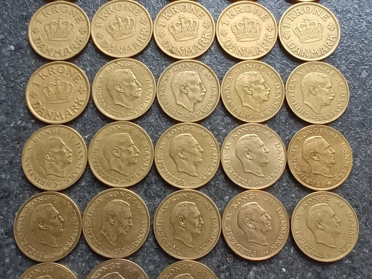 Billede 2 - Danmark 28 stk forskellige 1 kr 1925 til 1959