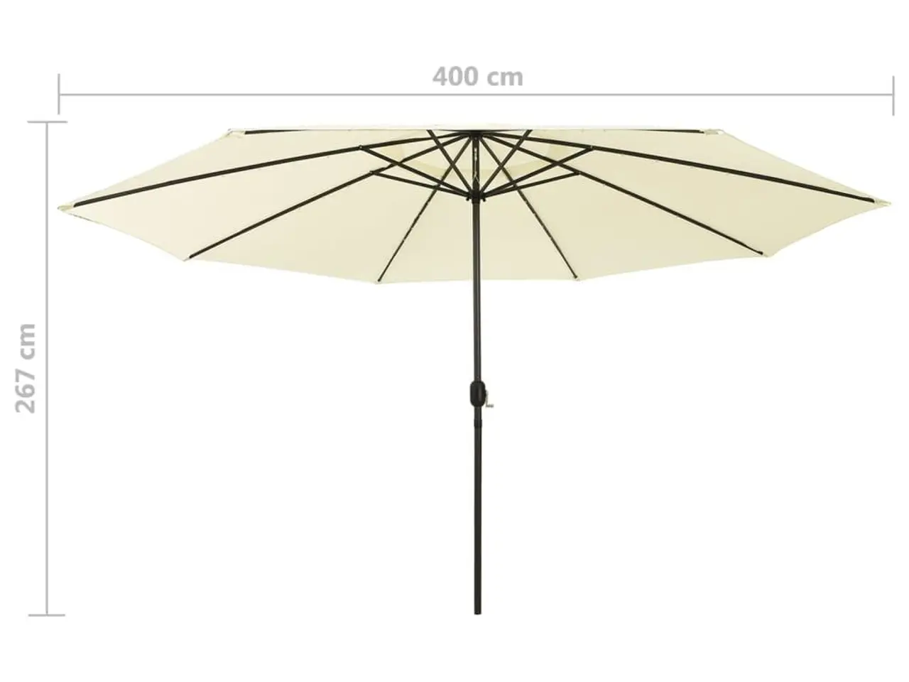Billede 7 - Haveparasol med LED-lys 400 cm - sandfarvet