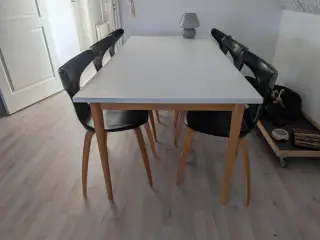Spisebord sæt m 6 stole 