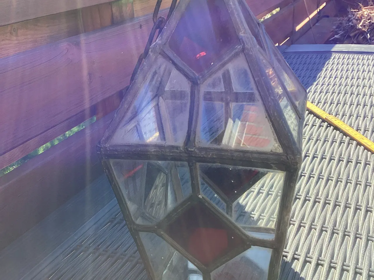 Billede 5 - Ældre lampe i glas og metal
