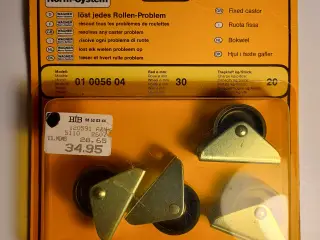 Møbelruller 4 stk., 30 mm hjul i hård plast