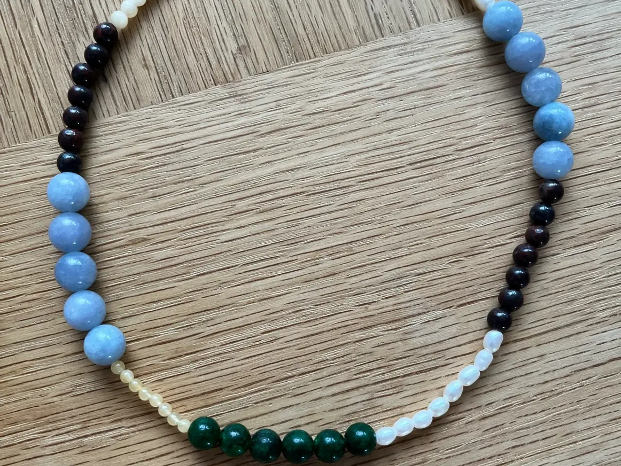 Billede 1 - Elegant perle & naturstens halskæde fra Enamel