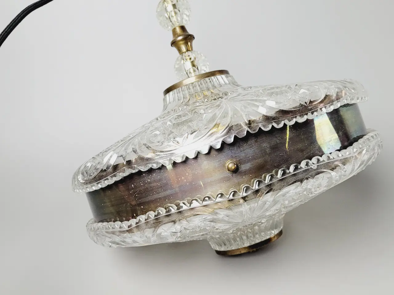 Billede 8 - ⭐️· Stor Vintage Loftslampe i Støbt Krystalglas