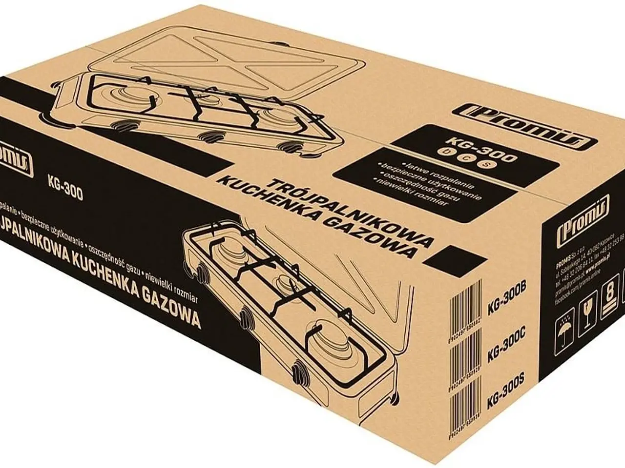 Billede 3 - Gaskogeplade PROMIS KG300C med 3 blus - sort