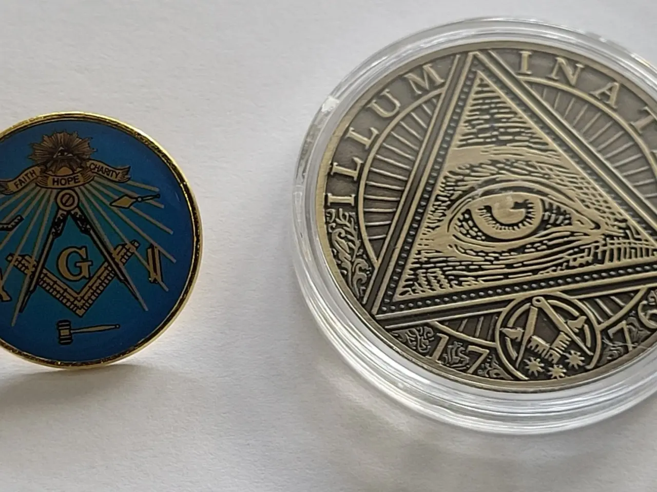 Billede 2 - 3 stk frimurer medaljer og 1 stk frimurer pin