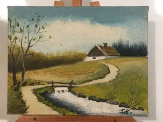 S.K., motiv Landskab Miniature 13x10 cm