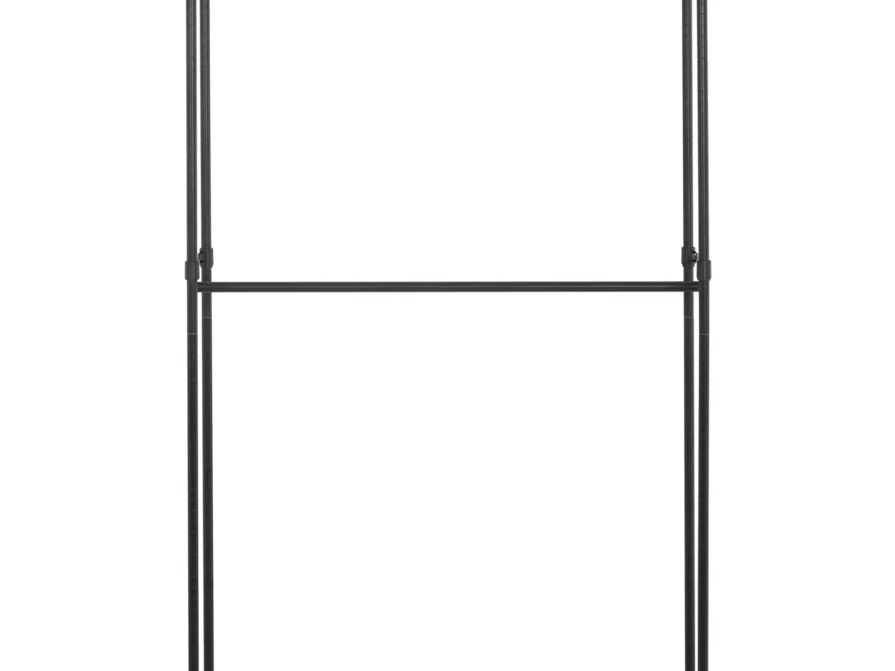 Billede 6 -  Robust Sort Tøjstativ (120cm) – 2 Bøjlestænger