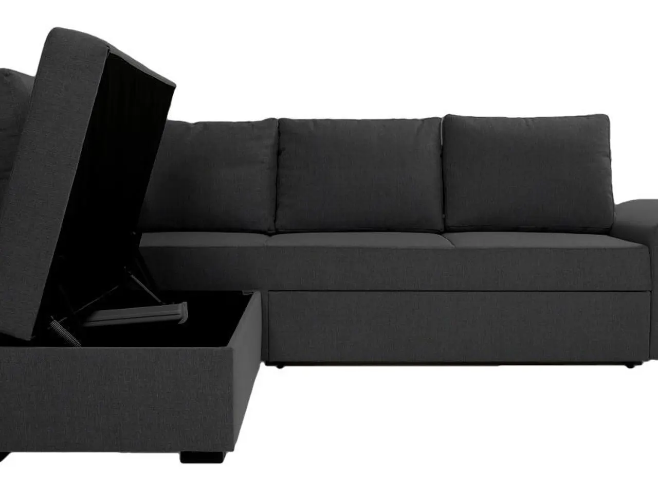 Billede 3 - Canapé Deluxe venstrevendt hjørnesovesofa - open-end, grå med sengeudtræk og opbevaring
