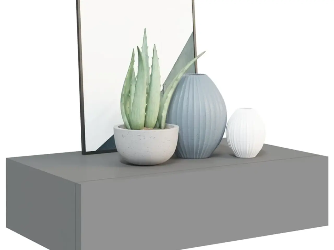 Billede 3 - Væghylder med skuffer 2 stk. 40x23,5x10 cm MDF grå