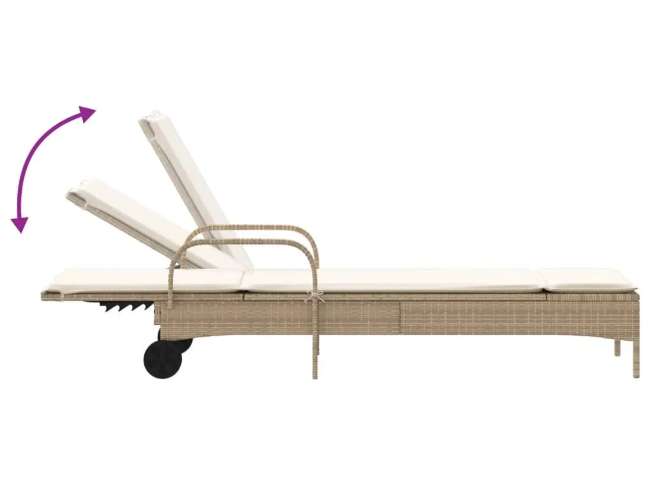 Billede 7 - Liggestole 2 stk. med hynder polyrattan beige