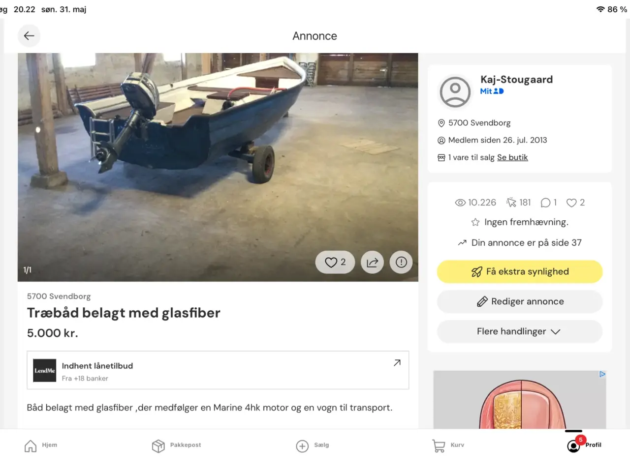 Billede 1 - Båd med motor