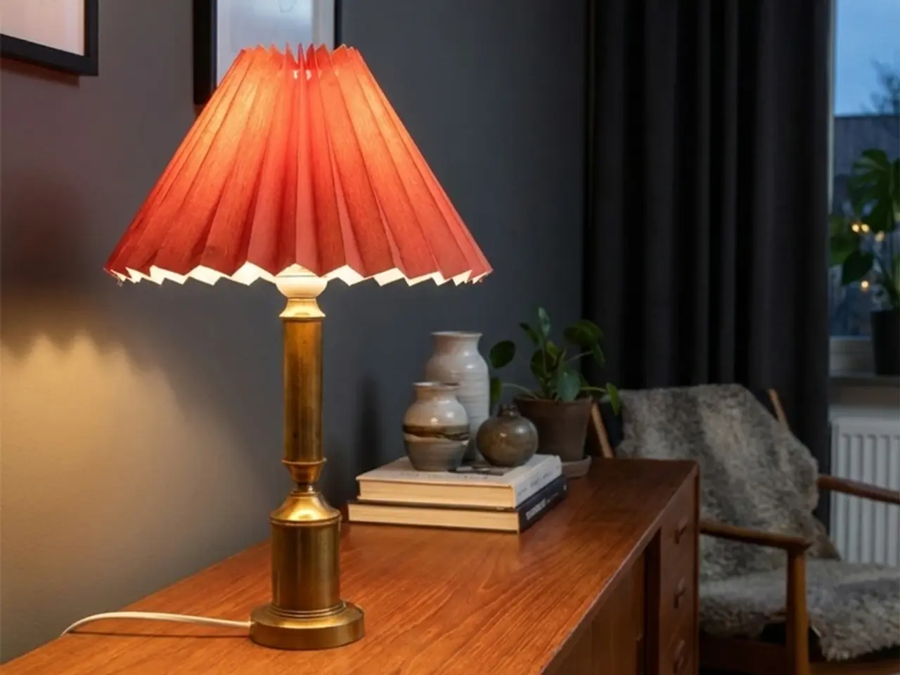 Billede 6 - Messing bordlampe 60–70er – nyt el – 31 cm