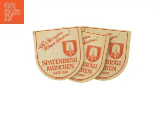Vintage Spatenbräu Munchen ølbrikker fra Gs (str. 11,5x11 cm)
