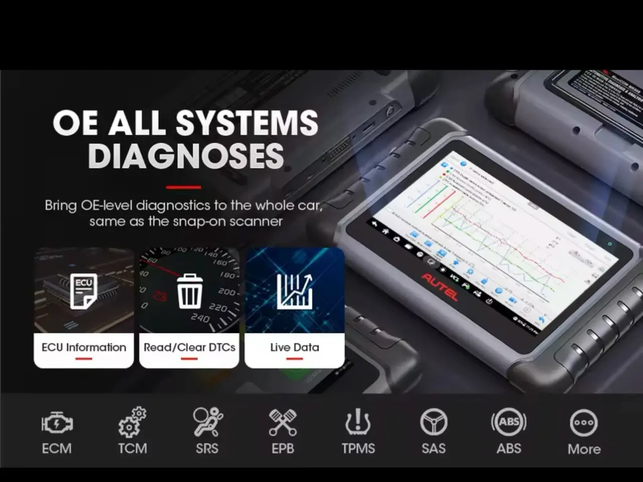 Billede 4 - 2026 AUTEL MaxiCOM MK808K-BT Bil OBD2 Diagnostisk
