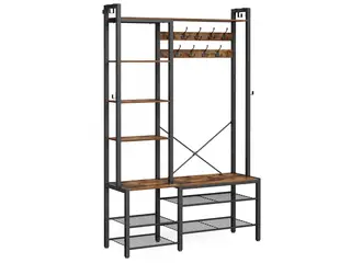 Entrégarderobe med bænk og skoopbevaring - 40 x 120 x 190 cm