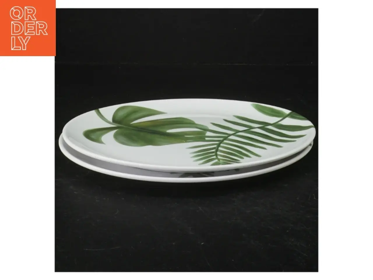 Billede 4 - Dekorative tallerkener med blade-motiv (str. Ø. 20 cm)