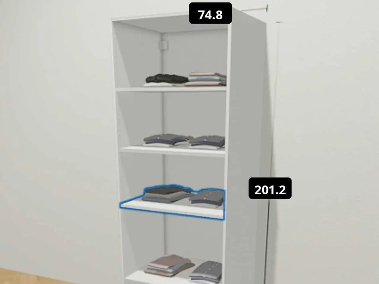 Billede 1 - IKEA PAX Skab m. 4 hylder (75x58x201)