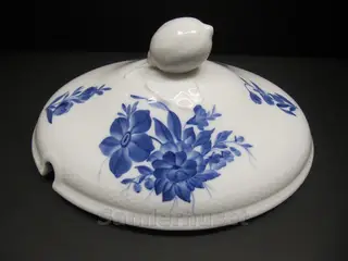 Blå Blomst Flettet - Låg til terin - Hvid Citron - Indvindig randmål 25,6 x 19,5 cm. (lxb) - RC. 8134