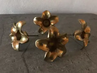 4 stk. messing pynte blomster (vintage)