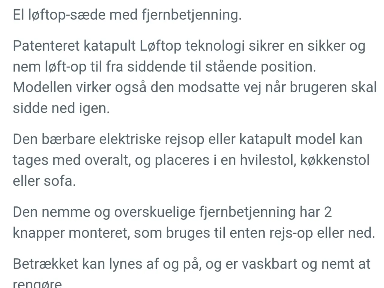 Billede 2 - Katapult sæde elektrisk / sæde løft