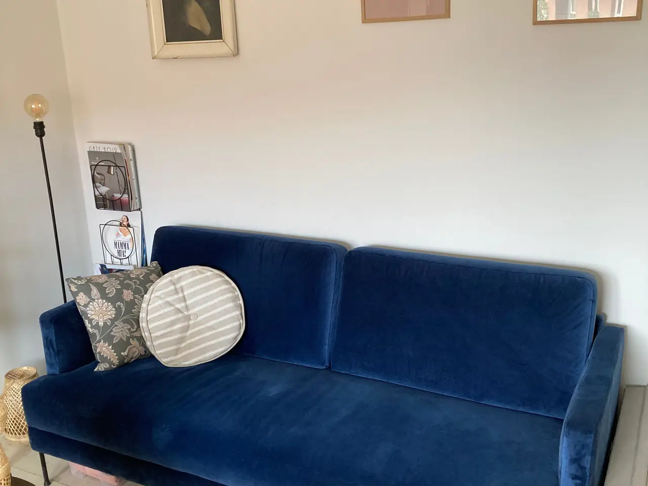 Billede 2 - Smuk blå velour sofa