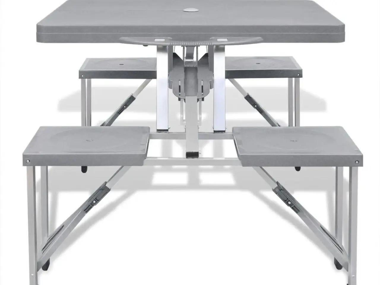 Billede 3 - Foldbart campingbordsæt med 4 taburetter i aluminium - ekstra let, grå