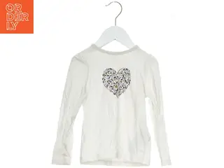 Langærmet bluse med hjertemotiv fra Creamie (str. 98)