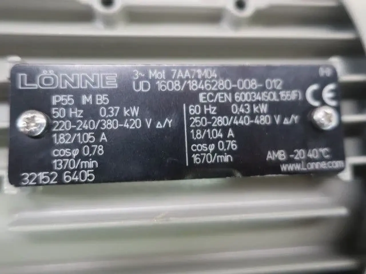 Billede 3 - Ubrugt Lönne 0,37 kW el-motor