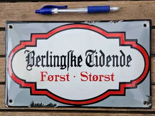 Emaljeskilt fra Berlingske tidende 