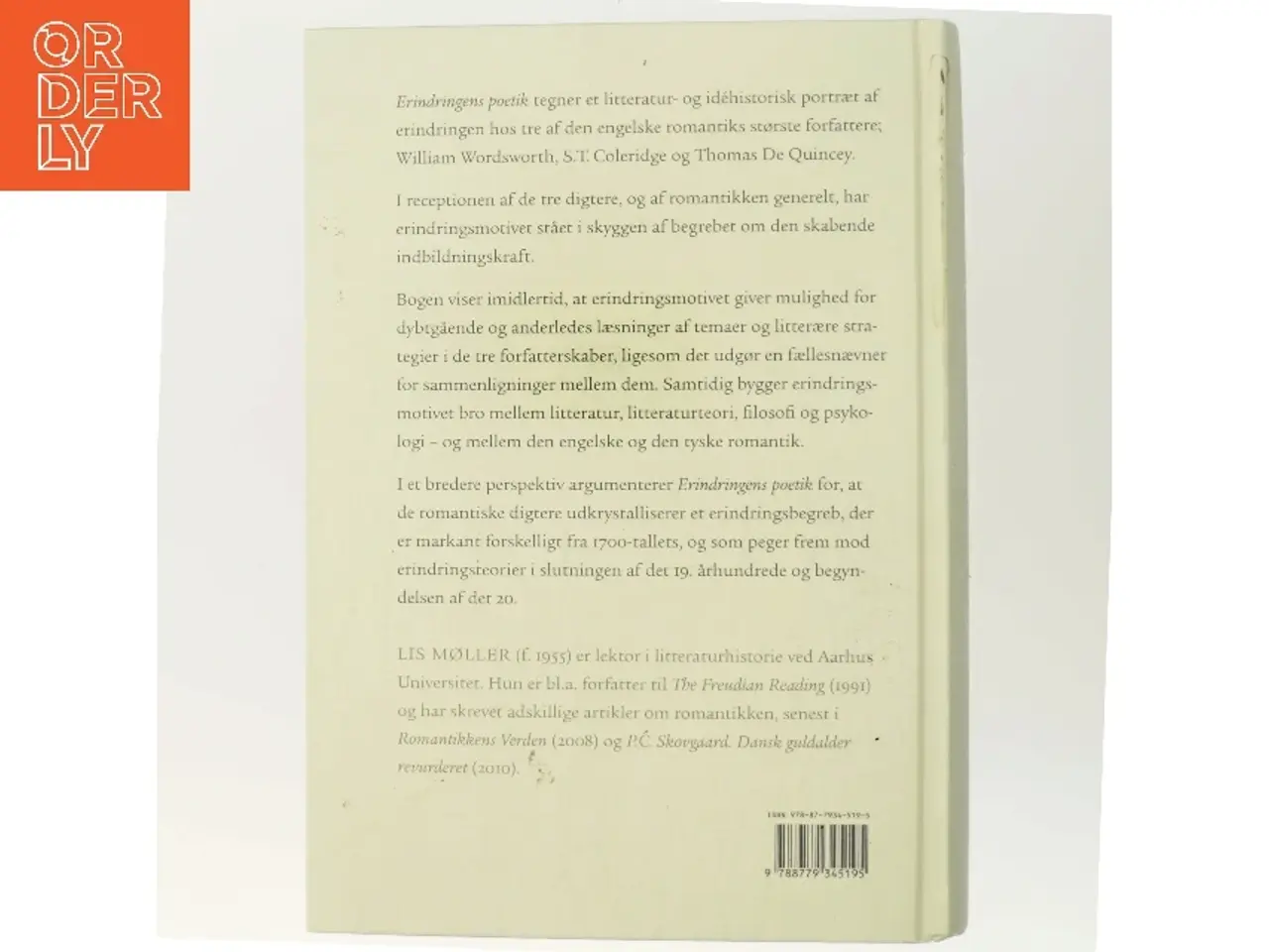 Billede 3 - Erindringens poetik : William Wordsworth, S.T. Coleridge, Thomas De Quincey af Lis Møller (f. 1955) (Bog)