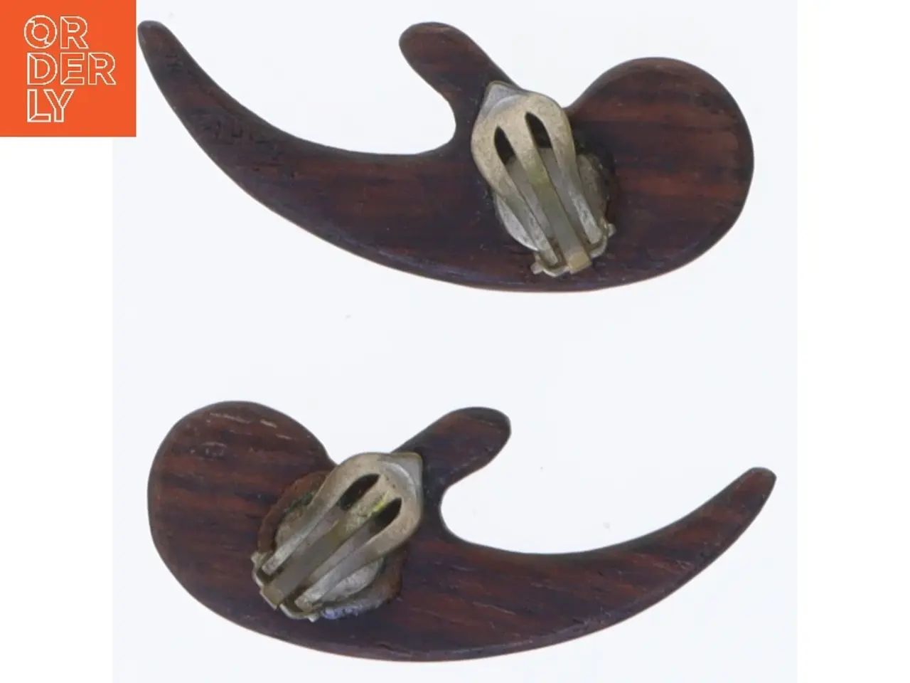 Billede 2 - Teak træ øreringe med klips (str. 5,5 cm)