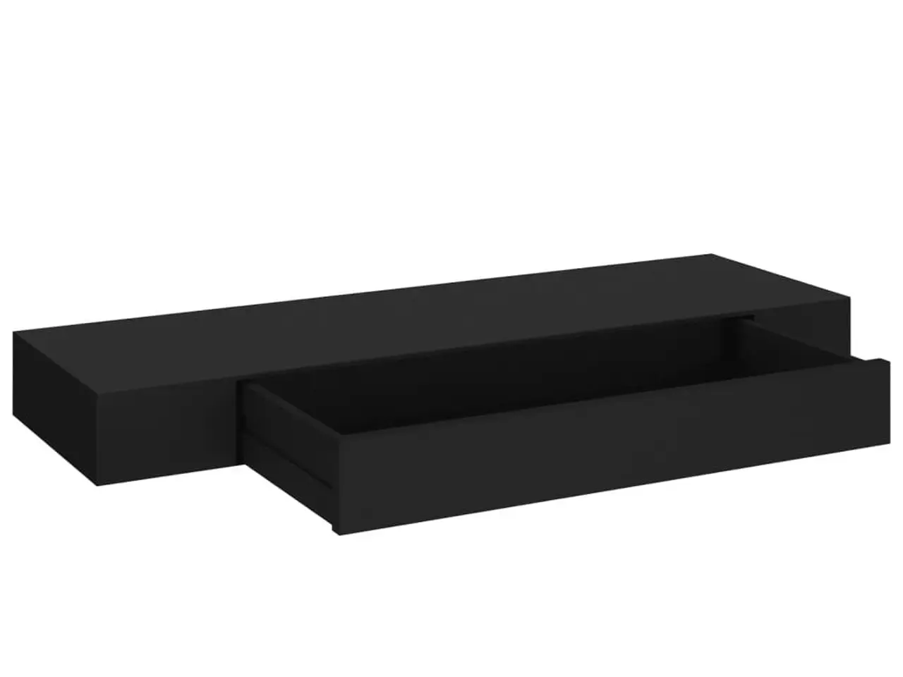 Billede 6 - Væghylde med skuffe - 80 x 25 x 8 cm - sort svævehylde