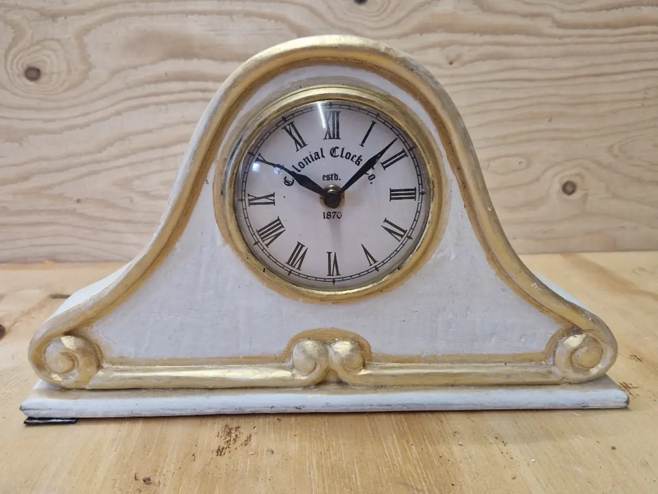 Billede 1 - Dekorativt bord/kaminur vintage