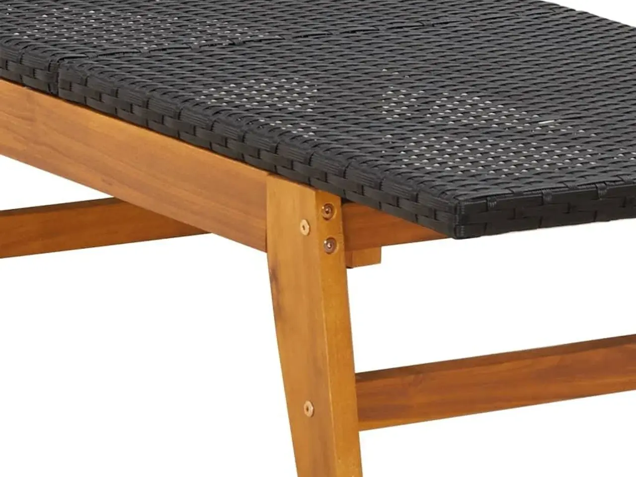 Billede 9 - Liggestole 2 stk. i polyrattan og massivt akacietræ - sort/brun