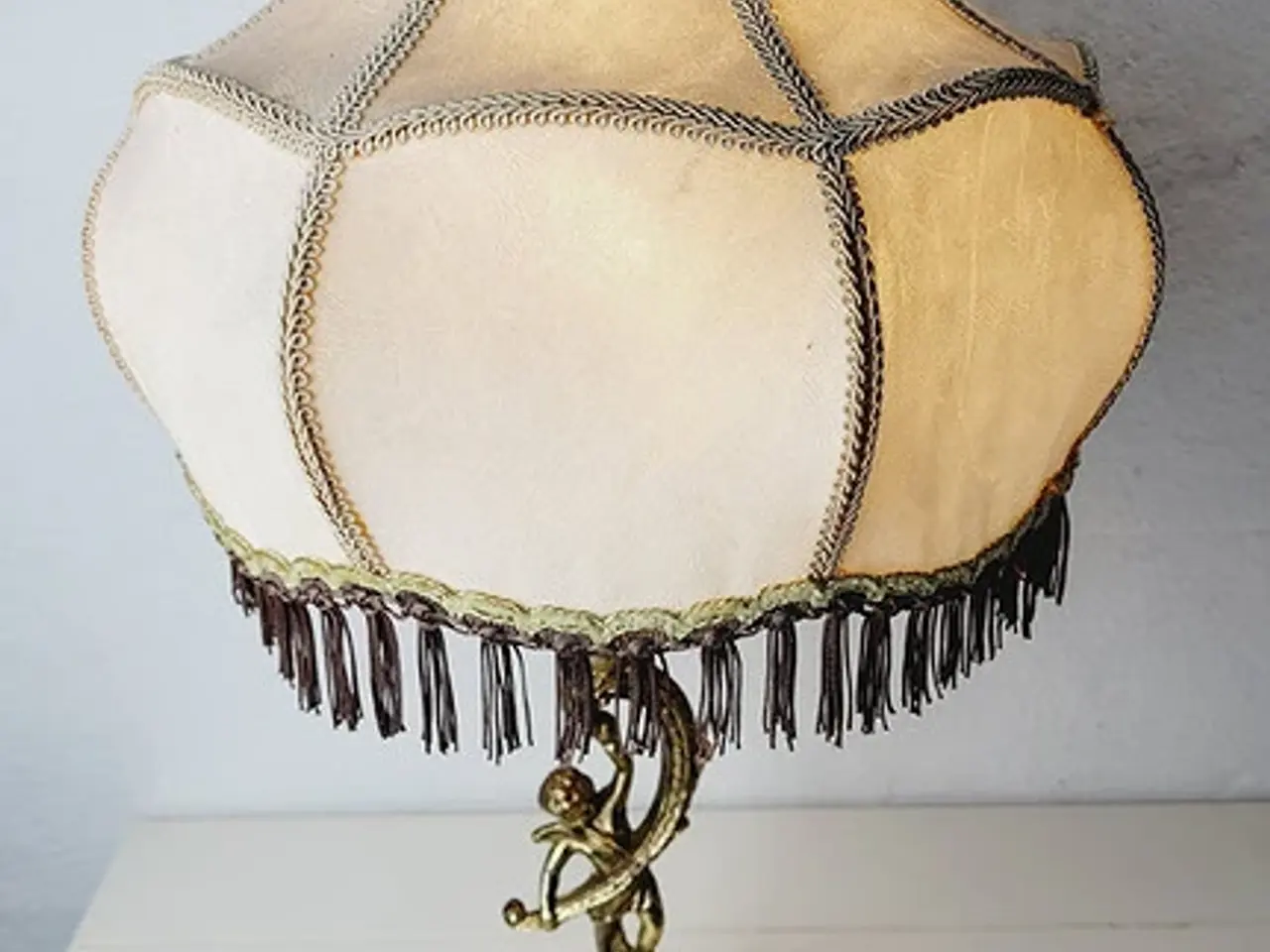 Billede 3 - ⭐️- Forgyldt Jugendstil Kerublampe fra 1920'erne