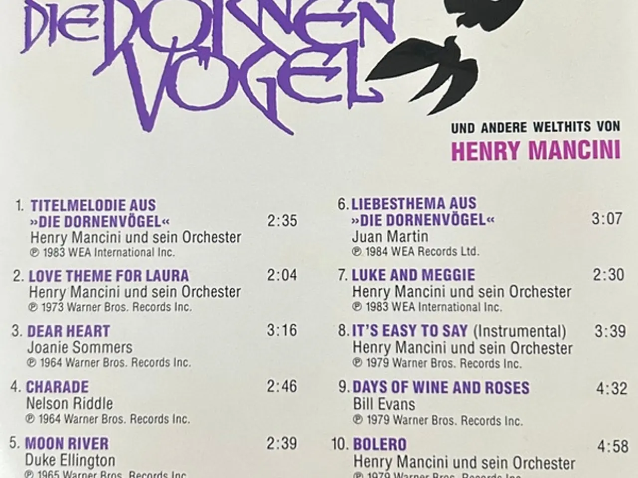 Billede 2 - Henry Mancini – Die Titelmelodie Aus Der… – CD