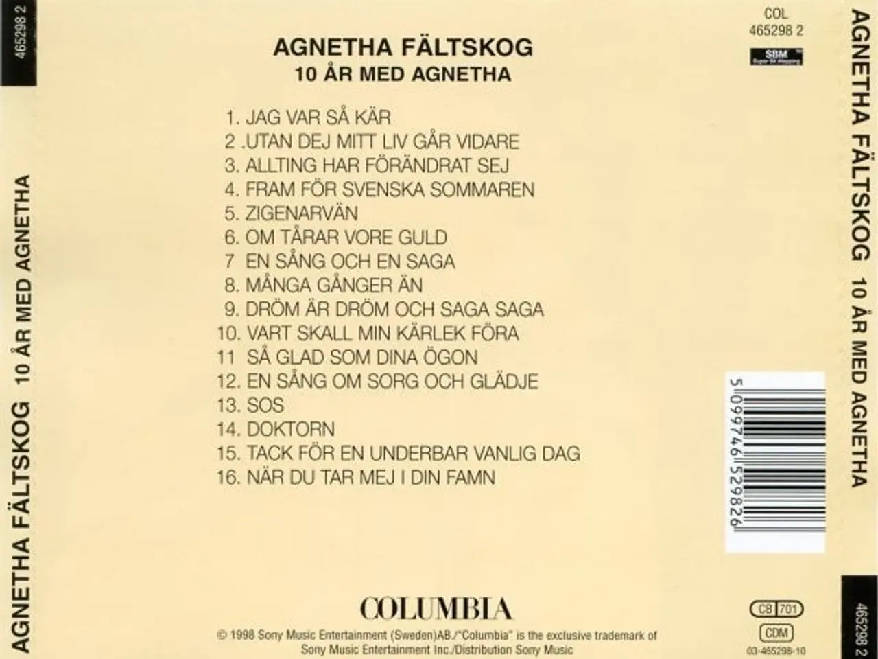 Billede 2 - Agnetha Fältskog – Tio År Med Agnetha – CD