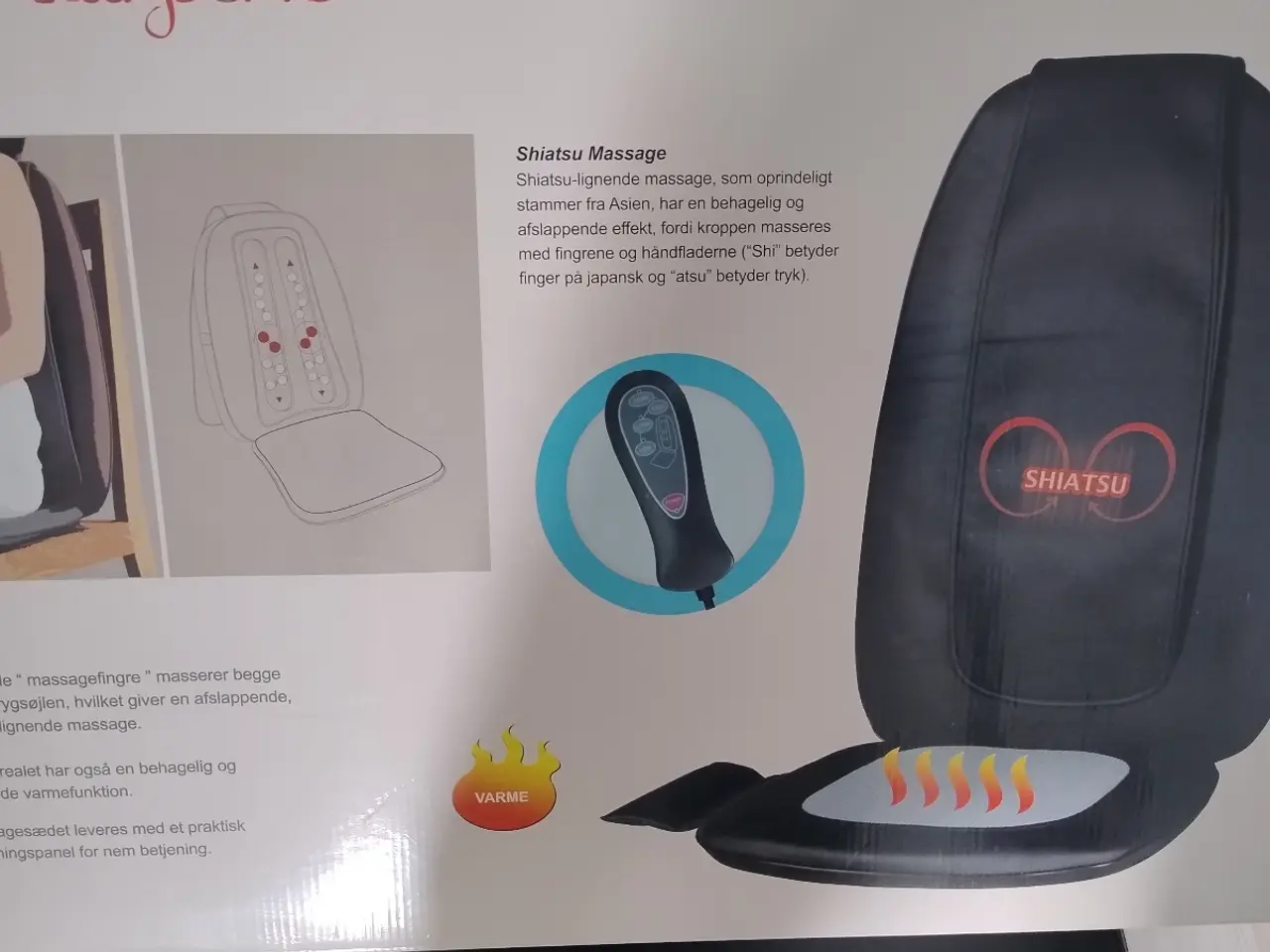 Billede 1 - Massage sæde/ryg med varme