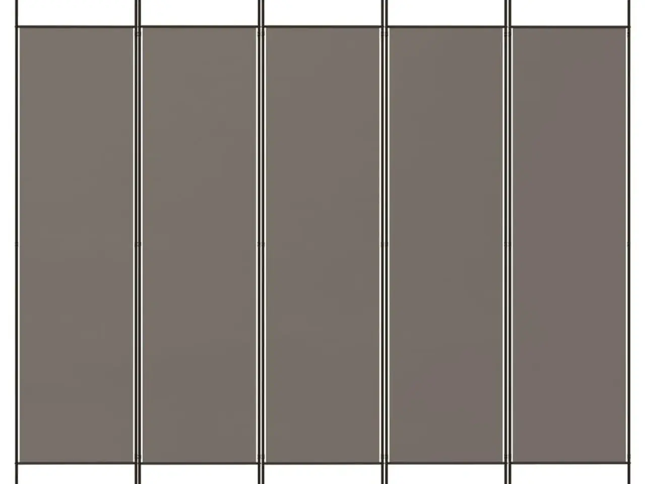Billede 3 - Rumdeler med 5 paneler i stof - 250 × 200 cm, antracitgrå