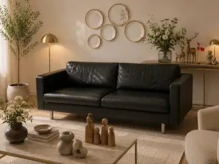 Mogens Hansen MH321 3 Pers.Sofa i sort semianilin.