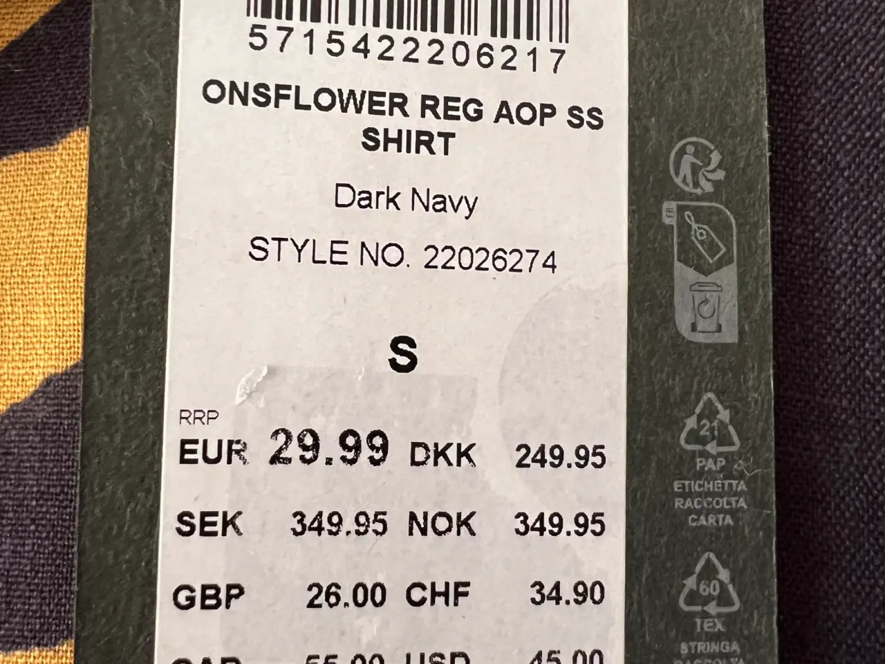 Billede 6 - NY Marineblå Hørskjorte fra Only & Sons (Str. S)