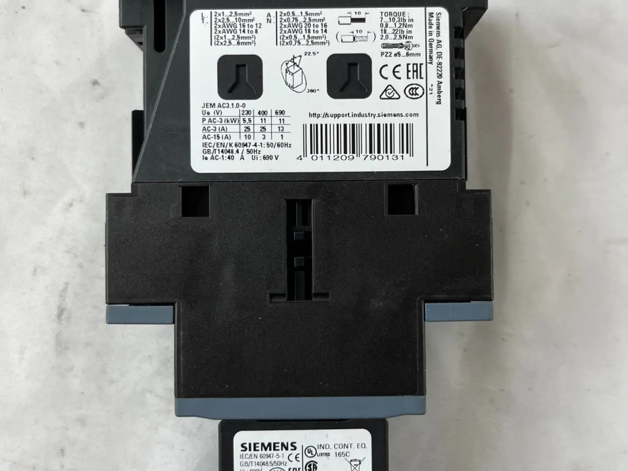 Billede 9 - Siemens 3RT2026 kontaktor 3P 25A 24V DC w/ 3RH2911
