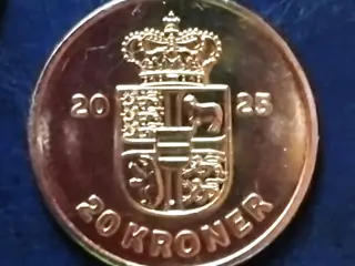 FLOT! TÆT PÅ UNC. 20 KR. KRONE 2025 FREDERIK X 
