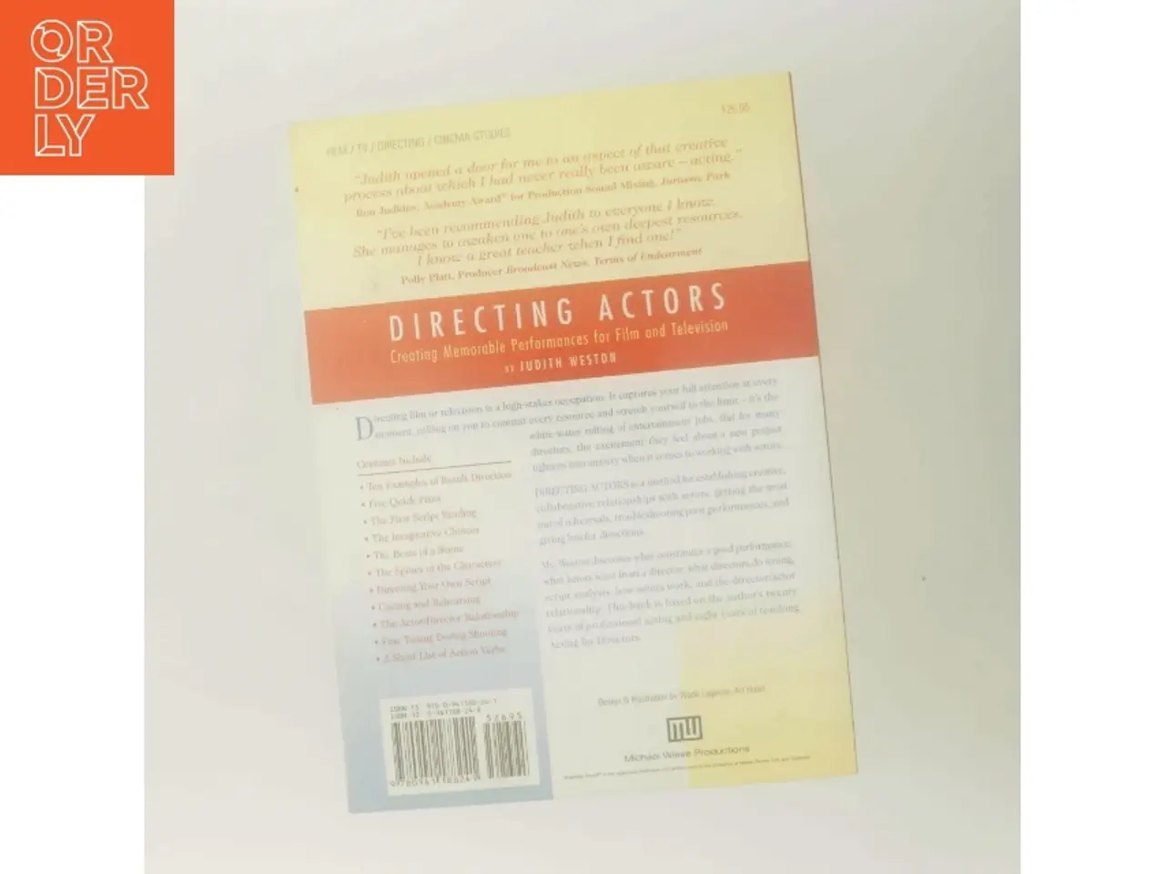Billede 3 - Directing actors : creating memorable performances for film and television af Judith Weston (Bog)