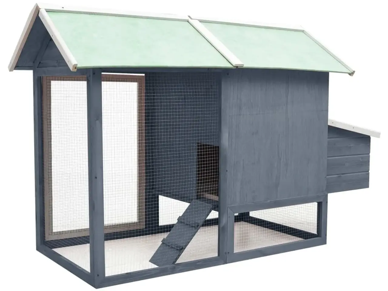 Billede 5 - Hønsehus 170x81x110 cm massivt fyrretræ og grantræ grå