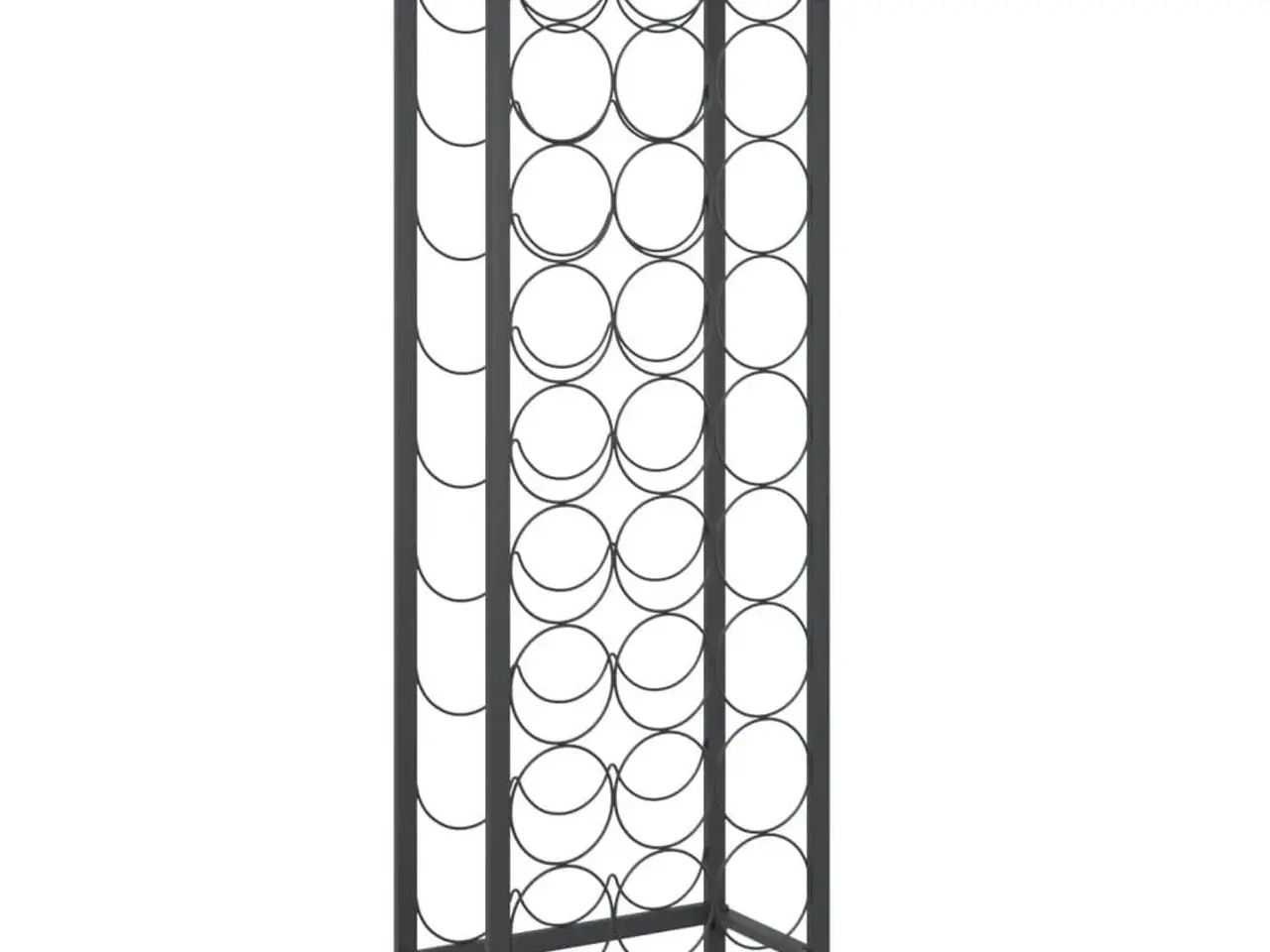 Billede 5 - Vinreol til 27 flasker - 34 × 18 × 100 cm smedejern, sort