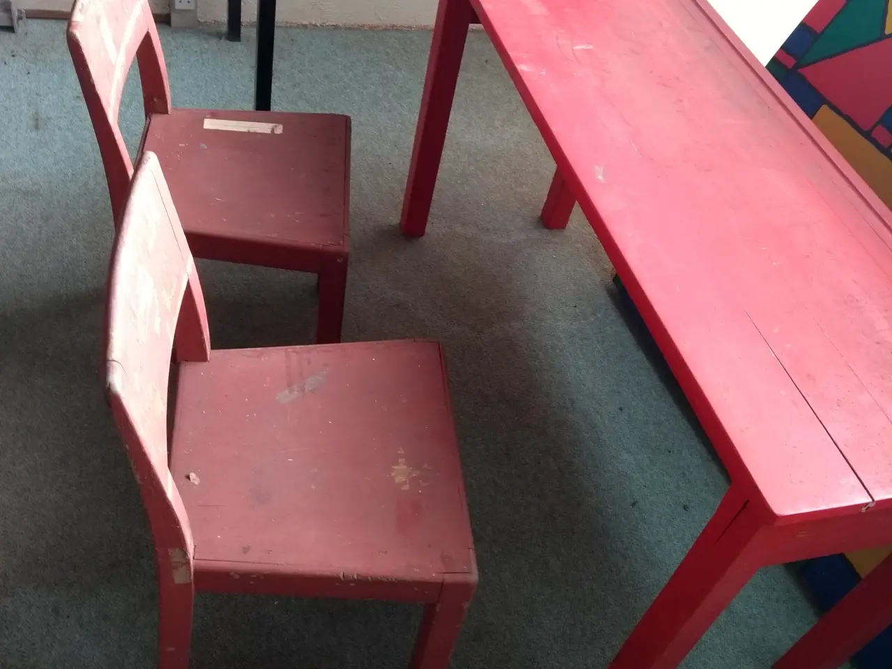 Billede 3 - Skolebord med 2 små stole