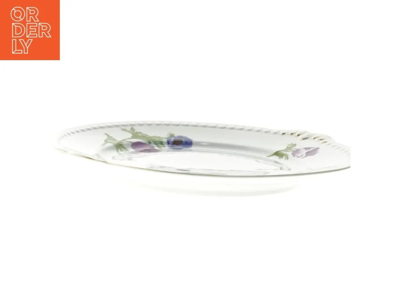 Billede 2 - Porcelænsfad med blomsterdekoration (str. 30 cm)